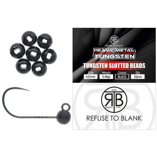 RTB Tungsten Slotted Beads - Black - 1,18gr - 10db