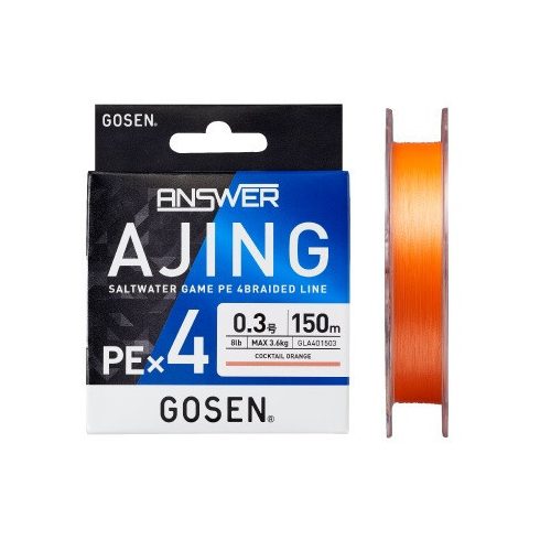 Gosen Answer Ajing PE X4 - PE 0.2 - 150m - 0.074mm - Cocktail Orange